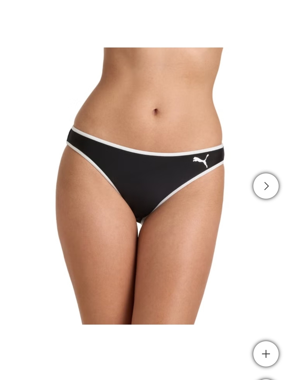 Puma Women's Black Bikini Brief with White Piping